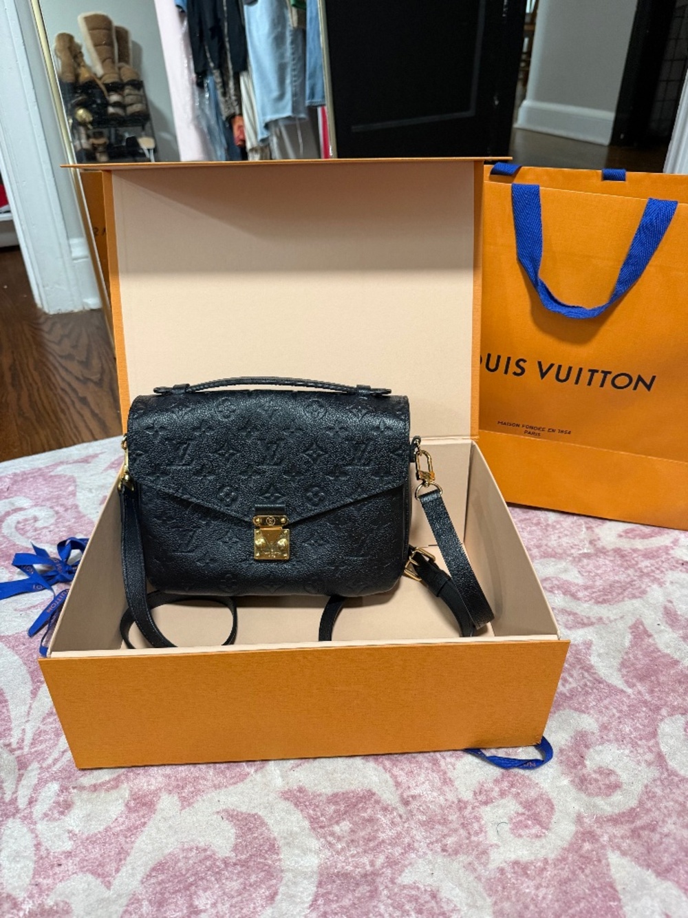 LV black and Gold Lux Hand Bag/ cross body
